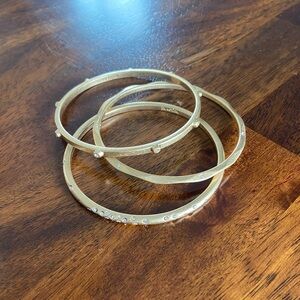 Lia Sophia Gold-Tone Crystal Accent Bangle Trio